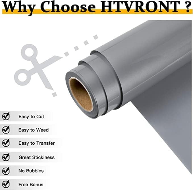 HTVRONT Heat Transfer Vinyl Silver HTV Rolls, HTV Vinyl - Image 3