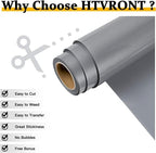 HTVRONT Heat Transfer Vinyl Silver HTV Rolls, HTV Vinyl - Image 3