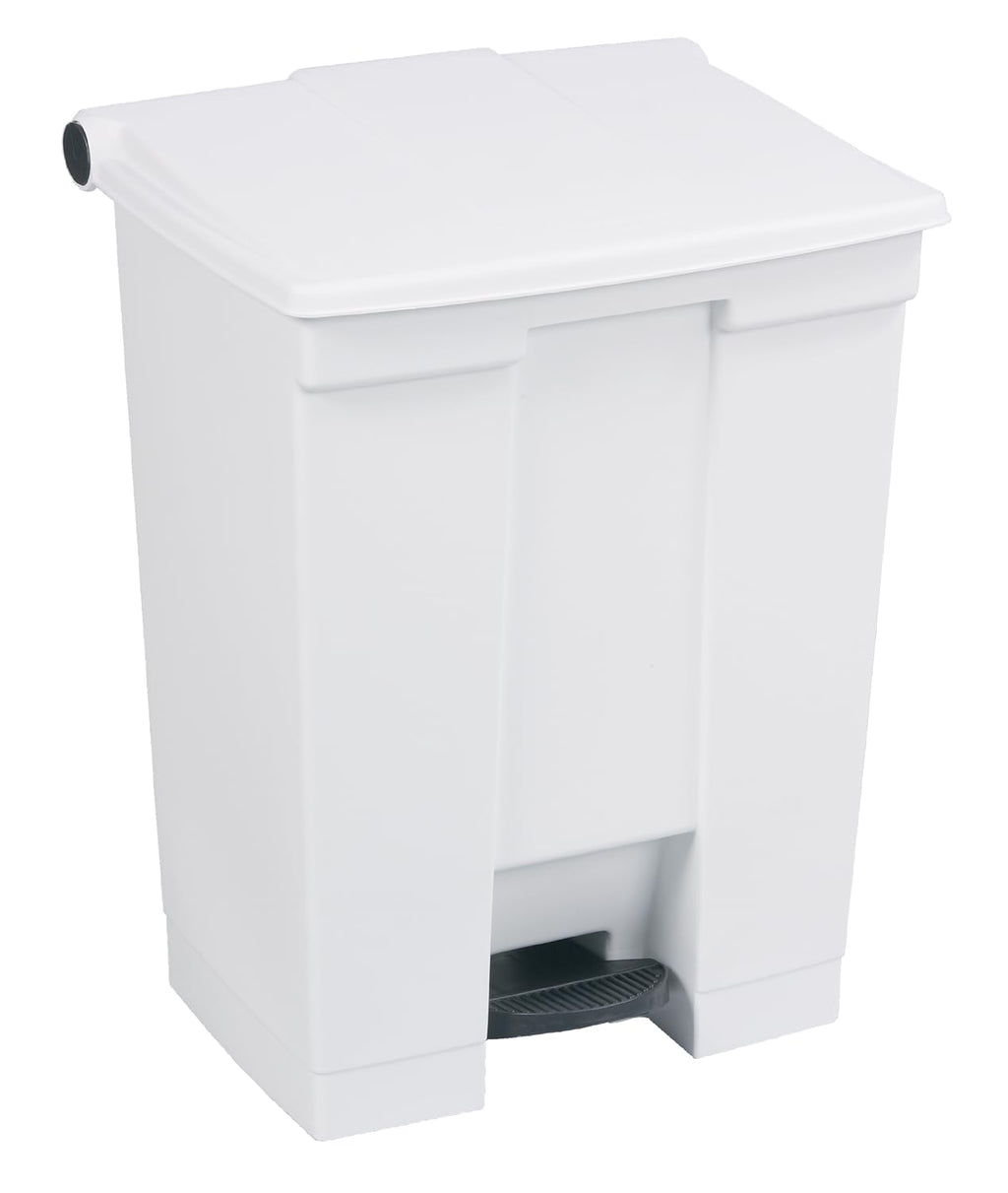 Rubbermaid Commercial Products Legacy Step-On Trash Can, 18-Gallon, White, Hands-Free Garbage Can for Medical Waste in Hospitals/Lab/Emergency/Patient Rooms