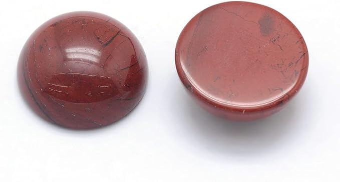 FASHEWELRY 50Pcs Natural Red Jasper Cabochons Flat Back Gemstone Cabochons 12mm - Image 2