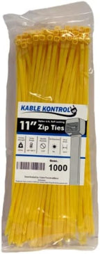 Kable Kontrol Yellow Zip Ties 11 Inch 1000 Pcs, 50 Lbs Tensile Strength by KABLEKONTROL%C2%AE