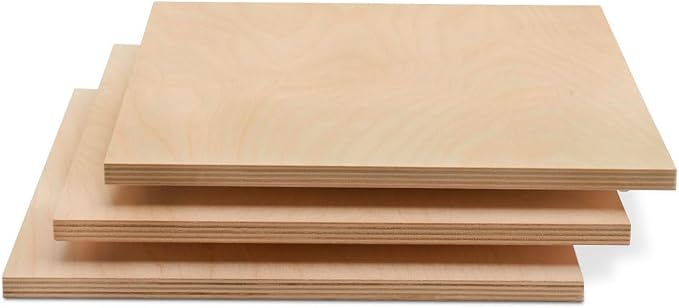 Baltic Birch Plywood 12 x 12 x 3/4 Inch - 18 mm Craft Wood by Woodpeckers