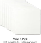 KINGART Stretched White Canvas Set – Square, 6x6 Inch, Triple Gesso Primed – - Image 2