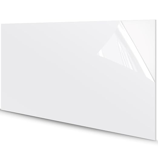 Wonderjune 24" x 48" x 1/8" White Acrylic Sheets Translucent White Cast Acrylic by Wonderjune