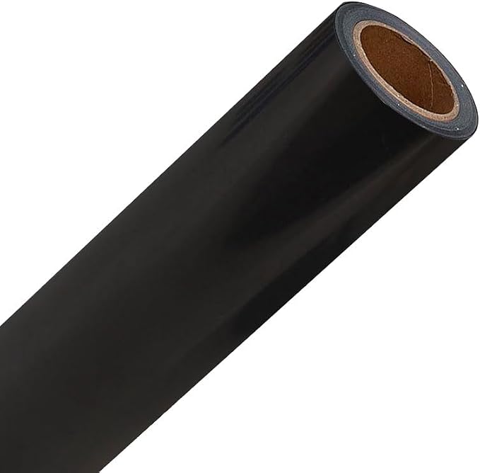 FUNKAKA Heat Transfer Vinyl Reflective Black HTV Roll, Reflective HTV Vinyl by FUNKAKA