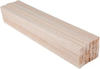 30 Pack Square Wood Dowel Rods 3/8x3/8x12 Inch Balsa Wood Sticks Natural Wood by iUoczi