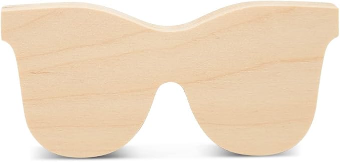 Chunky Sunglasses Cutout 4-inch, 1/2 inch Thick, Unfinished Wood Crafts by Woodpeckers