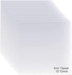 EGOSKY 15 Pack 6 Mil Mylar Sheets, 12 x 12inch Clear Blank PET Blank Stencil by EGOSKY