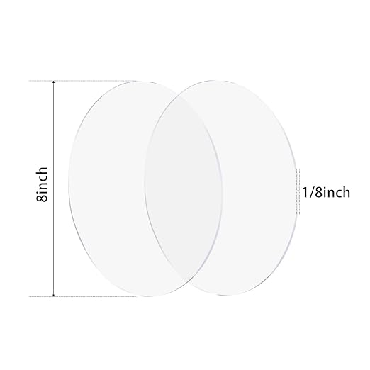 2 Pieces 1/8" Round Plexiglass Sheet, 8 Inch Diameter Clear Acrylic Circle - Image 4