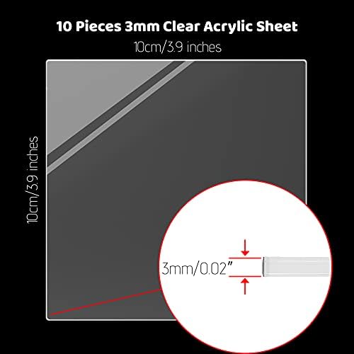 Outus 20 Pieces 4 x 4 Inches Clear Plastic Acrylic Sheets 0.12 Inch Thick - Image 8