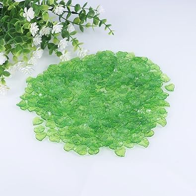 200Pcs Green Transparent Acrylic Leaf Pendants Leaf Bead Charms - Image 3