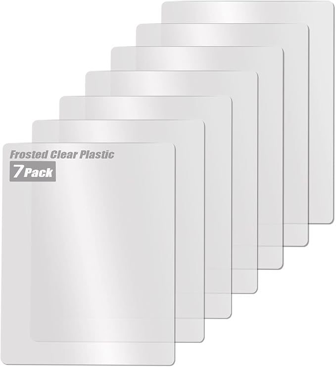 Fotouzy Plastic Cutting Board Set of 7, Frosted Clear Flexible Cutting Mats by Fotouzy