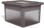 STAPLES File Box Plastic File Box Snap, Letter/Legal Size, Frost Gray - Image 2