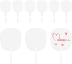10Pcs Plastic Hand Fan DIY Blank Hand Fans Bulk PVC Flat Oval Summer Clear by SOFPLATE