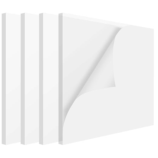 PINGEUI 4 Pack 12 x 12 x 3/8 Inch Clear Acrylic Plexiglass Sheets, Durable by PINGEUI