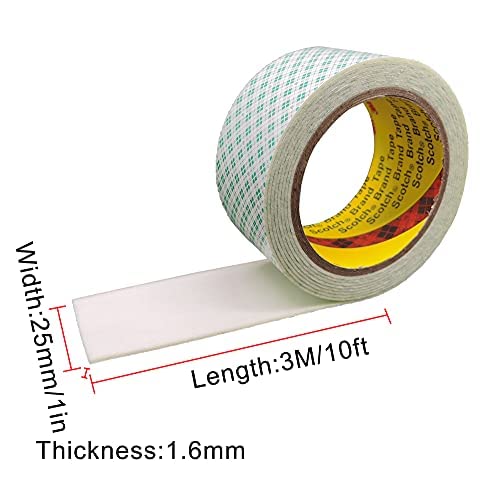 3M Double Sided Foam Tape 1" x 10Ft 1 Pack White Heavy Duty | Double Coated - Image 8