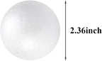 Crafjie 10Pack 2.36Inch Craft Foam Balls White Smooth Polystyrene Foam Ball - Image 2