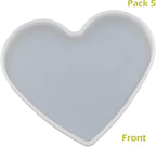 5Pcs Love Heart Epoxy Mold DIY Resin Casting Heart Base Coaster Silicone Mold - Image 3