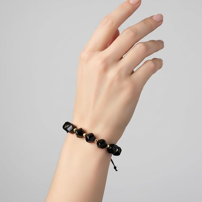 34pcs Natural Black Tourmaline Stone Beads - Image 5