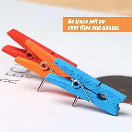 260 PCS Colorful Push Pin with Wooden Clips, Durable Wooden Push Pins, - Image 4