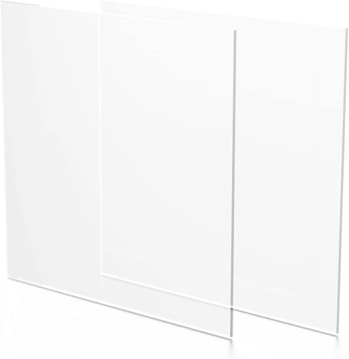 Fab Glass and Mirror Pack of 2 Plastic PET Acrylic Plexiglass Sheet 1/8 inch by FabGlassandMirror