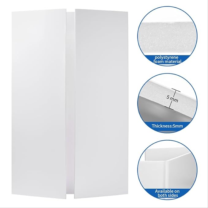 Foam Board Trifold 52 x 40 x 3/16", Large Foam Core Poster Board | 5 Pack - Image 4
