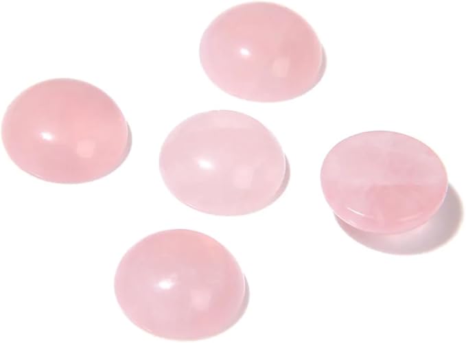 20pcs 8mm Natural Stone No Hole Rose Quartz Semicircle Smooth Cabochons Beads by 2TTFishoo