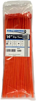 Kable Kontrol Orange Zip Ties 14 Inch 500 Pcs, 50 Lbs Tensile Strength by KABLEKONTROL%C2%AE