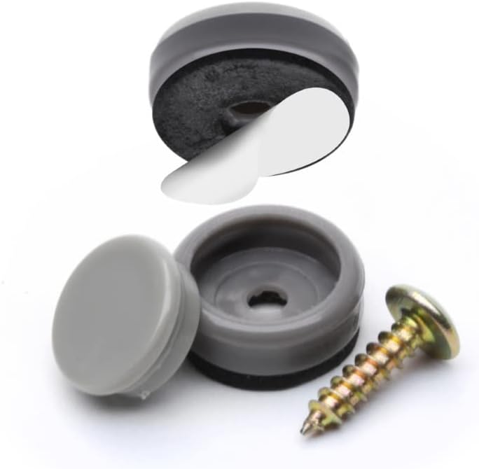 GorillaGlides CB193 3/4 Inch Chair Glides/Furniture Feet Floor Protectors (Set of 16 Sliders) Self-Adhesive Screw-On Glides for Sliding on Hard Surface Flooring and Low-Pile Carpet, Round