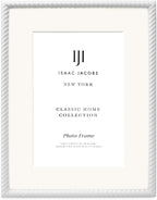 Isaac Jacobs 6x8 White Metal Rope Border Picture Frame, Horizontal & Vertical - Image 2