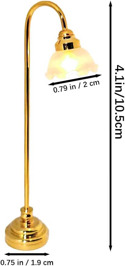 2 pcs Dollhouse Miniature Floor Lamps, 1:12 Scale LED Battery Operated - Image 3
