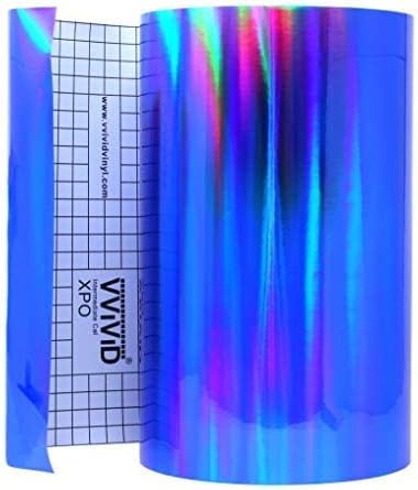 VViViD Deco65 Holographic Blue Chrome Permanent Adhesive 20FT x 1FT Craft Vinyl - Image 6