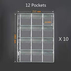 12 Pocket Coin Pages 10 Sheet Plastic Coin Holders Stamp Collector Supplies | - Image 2