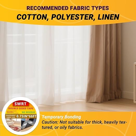SWRT Double Sided Fabric Tape for Hem, Fashion Dress, Curtains – Heavy Duty - Image 6
