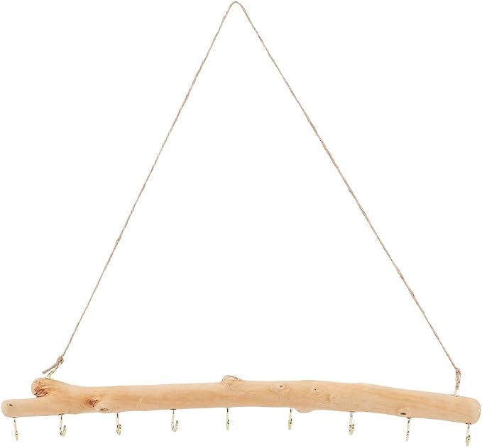 15 Inch 9 Hook Driftwood Wall Hanging Branch Hanger Natural Wood Farmhouse by SOFPLATE