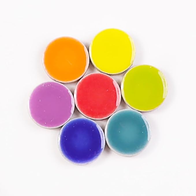 200g Ceramic Mosaic Tiles Pieces, Heart Star Oval Round Flower Shape Mosaics - Image 2