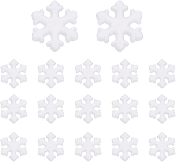 UNICRAFTALE About 500Pcs Christmas Snowflake Beads Bulk White Mini Loose Beads by UNICRAFTALE