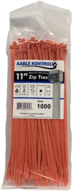 Kable Kontrol Orange Zip Ties 11 Inch 1000 Pcs, 50 Lbs Tensile Strength by KABLEKONTROL%C2%AE