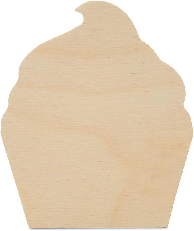 Cupcake Chunky Wood Cutout 4 x 3-1/4-inch, by Woodpeckers by Woodpeckers