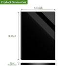 Black Acrylic Sheet 12 x 16 x 1/4 inch Thick 6mm Black Plexiglass Sheet DIY - Image 2