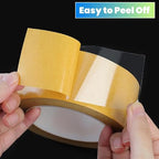Ultra Thin Clear PET Double Sided Tape 0.5” x 82 Ft Strong Adhesive Removable - Image 7
