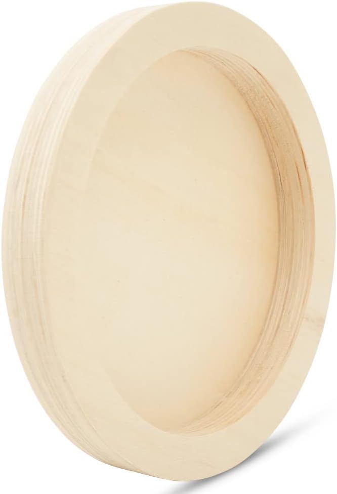 Circle Wood Panel 8-3/16 inch Diameter, Unfinished Wooden Trays - Image 3