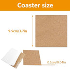 150 Pcs self Adhesive Cork Coasters Bulk, Square Cork Mats Backing Sheets - Image 2