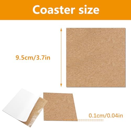 100 Pcs Cork Coasters Bulk, Square Cork Mats Backing Sheets - Image 2