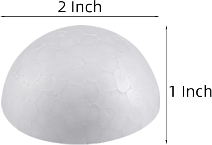 Crafjie 22PCS 2 Inchs White Foam Balls Half Round Polystyrene Half Foam Balls - Image 3
