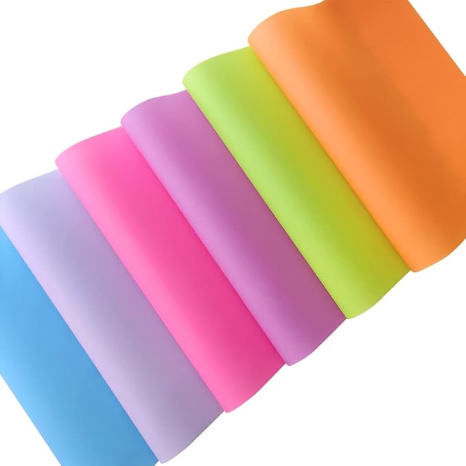 6 Pcs Colorful Jelly Sheets Candy Color Transluscent Vinyl Sheets - Image 2