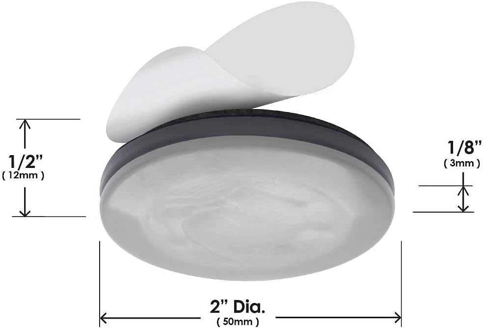 GorillaGlides CB503 2 Inch Furniture Sliders/Screw On Glide Floor Protectors (Set of 4 Glides) Large Furniture Feet Glides for Carpet and Hard Surface Sliding, Round