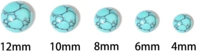 20pcs 12mm Natural Stone No Hole Turquoise Semicircle Smooth Cabochons Beads - Image 4