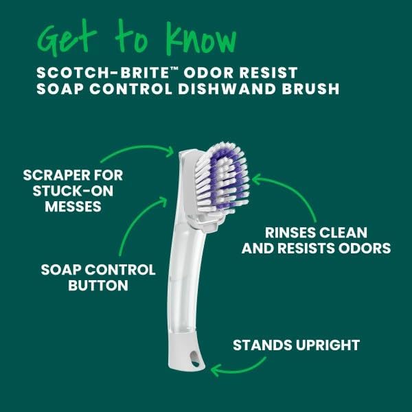 Scotch-Brite Odor Resist Soap Control Dishwand Brush, 1 Cleaning Dish Wand Brush - Image 3