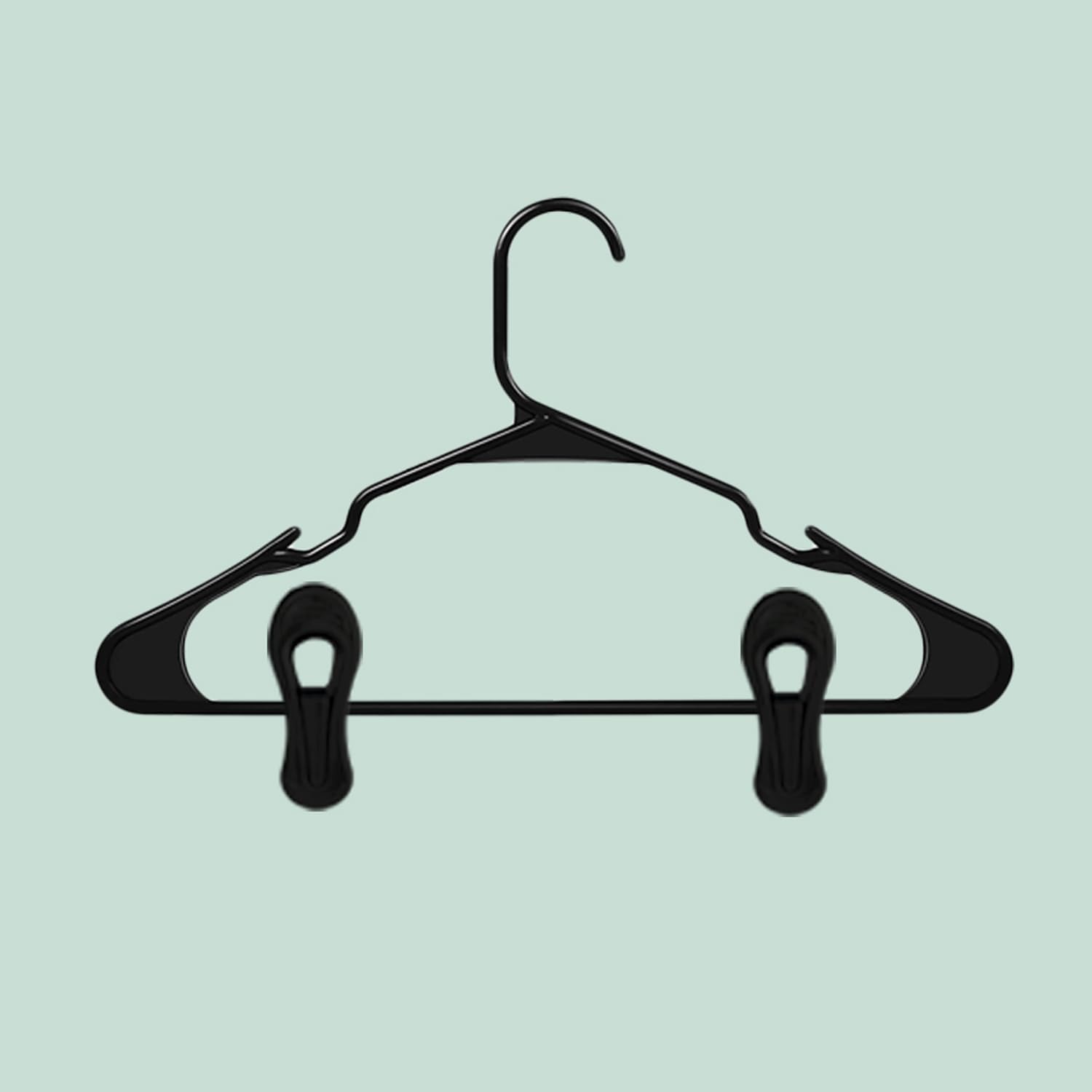 Black Hanger Clips 30 PCS, Plastic Hangers Clips Perfect for Plastic Velvet Hangers, Multi-Purpose Clothes Pins Finger Clip for Skirt Pants Hanger